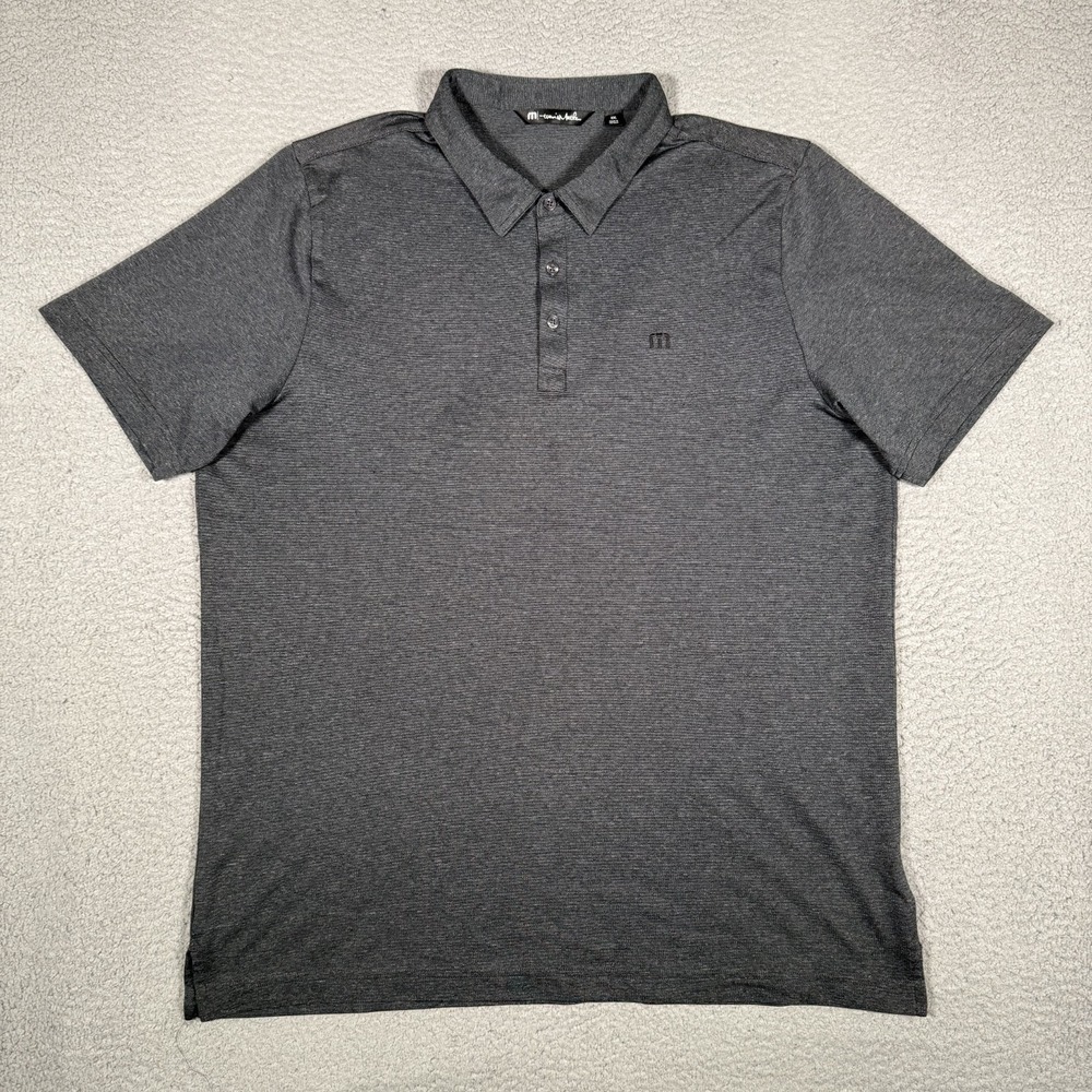 Travis Mathew Shirt Mens‎ XXL Gray Performance Golf Polo Stretch Casual Preppy